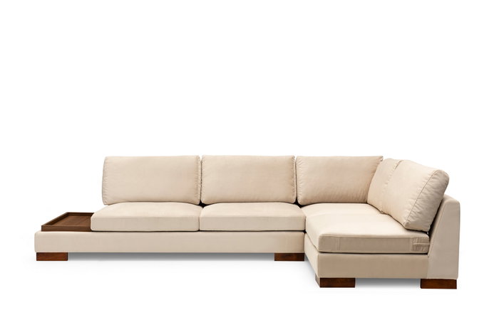Atelier Del Sofa Tulip Corner Right con Puf - Beige